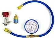 KLKVTGWGZK 1 Set M14 R134a Refrigerant Charging Hose with Gauge Recharge Measuring Tool Tool Parts