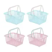4PCS Mini Shopping Baskets with Handles Small Tiny Baskets, Blue Green