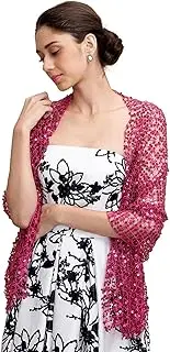 RZTA Sparkling Metallic Shawls and Wraps with Buckle for Evening Party Dresses Wedding Party