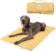 GDGZJJD Portable Waterproof Dog Mat - Foldable Pet Bed for Indoor & Outdoor Use - Ideal for Travel, Camping, and Training - 39"x30" with Carry Bag - Durable, Washable, Lightweight (Yellow)