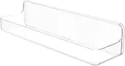 Acrylic Wall Mounted Shower Caddy, 12.6" x 4.33" x 3.46" Clear Acrylic Shelf, No Drilling Hang Walls Adhesive Shelf, Acrylic Bathroom Shelves with Self Adhesive Tape for Bathroom and Kitchen