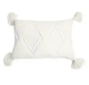 ARTISAN 34 Tufted Tassel Throw Pillow-Coconut Milk 16” X 24”