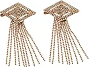 [GAROZATION] 2pcs Rhinestone Tassel Charms for Shoes Decorative DIY Accessories for Bags Clothing Design for Parties Everyday Use All Ages