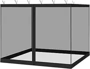 10×10FT Ventilated Sunshade Anti-Gnat UV-Resistant Mesh, 4 Panels Mosquit0 Net Gazebo Sunshade UniversalReplacement Anti-Mosquit0 Side Wall Black Fly Net 4 Pieces Mesh Screen for Courtyard Outdoor