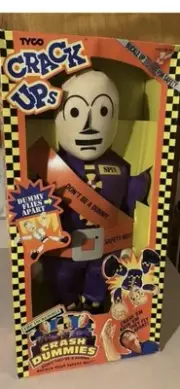 1992 Tyco Crack Ups Spin Pull Apart Crash Test Dummies Doll 22"Orig Box
