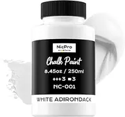 All-in-One White Chalk Paint for Furniture, 8.45 oz (250ml) Matte Finish Acrylic Craft Paint, Built-In Primer & Top Coat, Non-Toxic Furniture Paints for Cabinets, Wood, Metal, Home Decor
