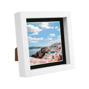 Nicola Spring 6" x 6" White 3D Box Photo Frame - 4" x 4" Mount