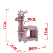 Pink Small Creative Reindeer-Shaped Solid Wood Bookshelf for Kids