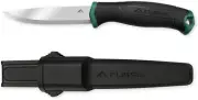 FLISSA Bushcraft Knife, Fixed Blade Knife with Nylon Sheath, Stainless Steel Bla
