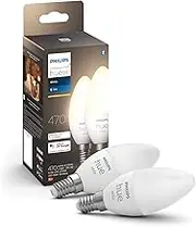 Philips Hue E14 LED Bulb, Warm White (Pack of 2)