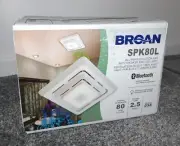 Broan 80 CFM Exhaust Ventilation Fan w/LED Light & Bluetooth Speaker NEW SPK80L
