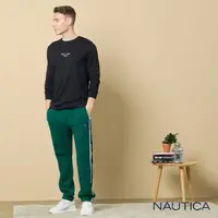 在飛比找momo購物網優惠-【NAUTICA】男裝 品牌LOGO刷毛運動長褲(綠)