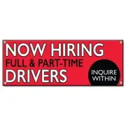 Now Hiring Full & Part-Time Drivers Banner Concession Stand Food Truck