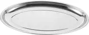 TOYZFRIENDY Stainless Steel Oval Dinner Plate Elegant Serving Platter for Appetizers Desserts and Entrees for Parties Gatherings and Restaurants Smooth Surface Design