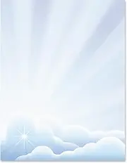 Paperdirect Radiant Pure Light Sky Easter Flowers Spring Theme Paper Stationery, Border Paper, Letterhead 8.5 x 11, 25 sheets, Elegant Premium Writing Paper, Decorative Printer Paper