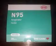 BYD Care N95 "Box Of 20 Sealed" RESPIRATOR PROTECTIVE DISPOSABLE FACE MASK NIOSH