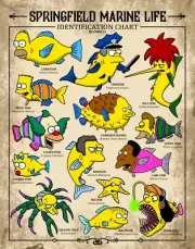 Chris 51 art Springfield Marine Life Simpsons satire signed ltd print Homer Bart
