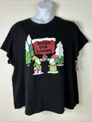 NWT Wondershop Women Plus Size 3X Black "Bless Our Gnome" Sleep Shirt