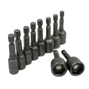 METRIC & SAE 10 PC MAGNETIC NUT DRIVER SET 1/3" SHANK POWER CORDLESS DRILL