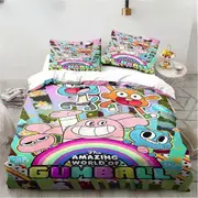 v242 Bed Sheets Cartoon Amazing World Bedding Set,Duvet Cover Comforter Bed Set Quilt Cover Pillowcase,King Queen Twin Size Boys Girls Adults 3-Piece