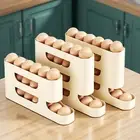 Egg Rack Multi-tier Egg Dispenser Egg Storage Box with Railings for Refrigerator