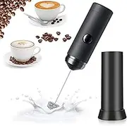 CCXIA Motor Milk Frother，Battery Operated Electric Drink Coffee Mixer with Stainless Steel Stand,Handheld Frother Whisk,Dark Black(with Cover Base) Attached 1 Coffee pin