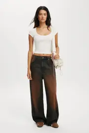 [Cotton On Women] Cotton On Women - Boyfriend Super Baggy Jean - Y2k washed brown 22 Y2K WASHED BROWN