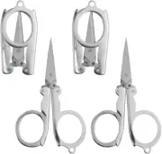 4 Pack Small Folding Stainless Steel Cutter - Mini Scissors Set for Home, Office