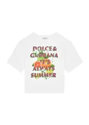 Dolce & Gabbana Kids Forever Summer Cotton T-shirt (8-13 Years) - White - 12Y+ (13 Years) 12Y+ (13 years)
