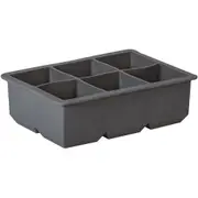 Avanti Silicone 6-Cup King Square Ice Cube Tray Mould Maker Freezer Charcoal
