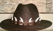 Unique Australian made Crocodile print hat band 6 jumbo teeth Dundee cowboy