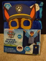 Nickelodeon Paw Patrol Chase Super Blankly All In One Cape And Throw. Brand New
