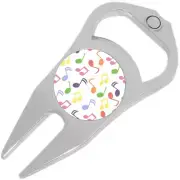 Colorful Music Notes Golf Ball Marker Divot Repair Tool Bottle Opener
