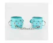 B Vibe B Han22 Turquoise Blue Faux Leather Wrist Restraints Unisex Bdsm Toy Model: B Han22 Turquoise Beginner To Advanced Level Restraints