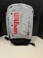Wilson Tour Moisture Guard Tennis/Racquet/Pickleball Padded Bag Backpack Grey