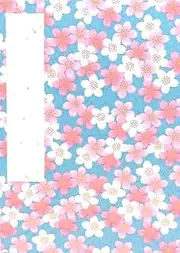 (Amazon.co.jp Exclusive) Washi Kawasumi Goshuin Book, 6.3 x 4.4 inches (16 x 11.2 cm), Yuzen Washi, Hannari, Cherry Blossom Blur, Water