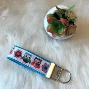 Handmade Wristlet Key Fob Holder Key Chain Owls