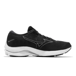 Mizuno 慢跑鞋 Wave Rider 25 運動 男鞋 美津濃 輕量 透氣 舒適 避震 寬楦 黑 白 J1GC2104-34