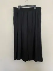 DKNY Women’s Pleated Pull On Midi Skirt Size XL Black NWT