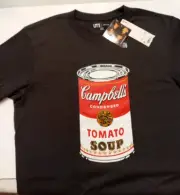 Andy Warhol Men Campbell's Tomato Soup Can Graphic T-Shirt M Dark Gray