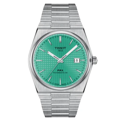 TISSOT PRX POWERMATIC 40 MM STAINLESS STEEL TEAL DIAL WATCH - T137.407.11.091.01