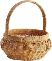 Woven Fruit Basket - Serving Storage Bowls - Imitation Rattan Bread Basket Round Decorative Fruit, & Vegetable Serving Wicker Storage Bowls With Handles For Kitchen Counter
