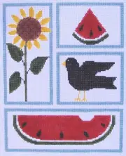 Country Sampler Hand Painted Needlepoint Canvas
