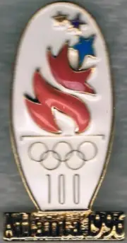 Rare Dated Oversized Sculpted 1996 Atlanta Olympic Torch Mark Pin