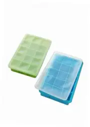 2 Pack ice cube tray with silicone Lid,ice trays for freezer,Silicone ice cube