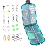 83pcs Fishing Tackle Box Kit Swivels Snaps Sinker Weights Hooks Beads Accessory