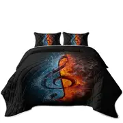 Fire Vs Water Treble Clef Music Note Coverlet