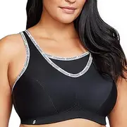 [Glamorise] Women's Plus-Size No-Bounce Cami Sport Bra Bra, CAFÉ