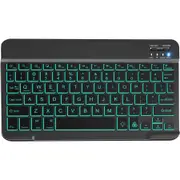 Compact Bluetooth Wireless RGB Backlit Keyboard - Black - Slim Design - Windows - IOS - Android