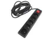 PS-570WS/1.5-5.0BK Extension Cable Sockets: 5 PVC Black 3x1.5mm² 5m 16A JON